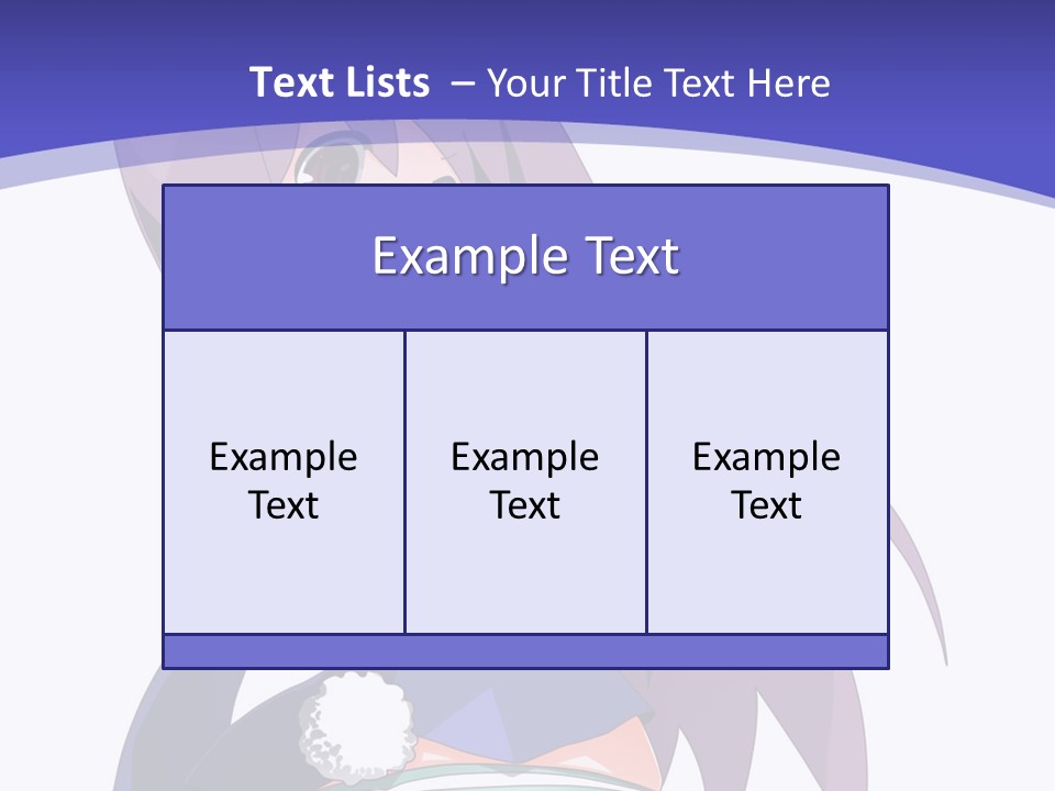 A Girl With Long Hair And A Blue Shirt Is Standing In Front Of A Purple PowerPoint Template