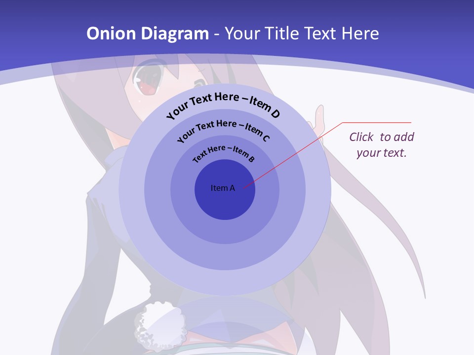 A Girl With Long Hair And A Blue Shirt Is Standing In Front Of A Purple PowerPoint Template