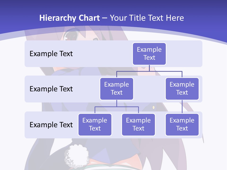 A Girl With Long Hair And A Blue Shirt Is Standing In Front Of A Purple PowerPoint Template