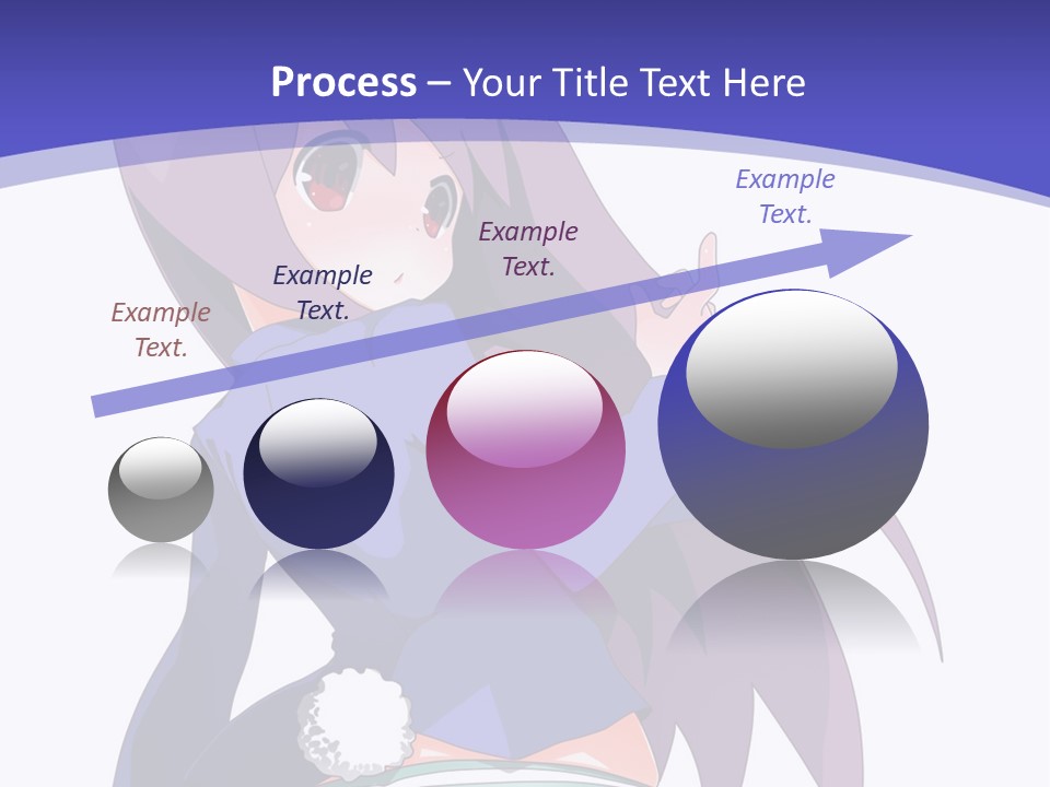 A Girl With Long Hair And A Blue Shirt Is Standing In Front Of A Purple PowerPoint Template