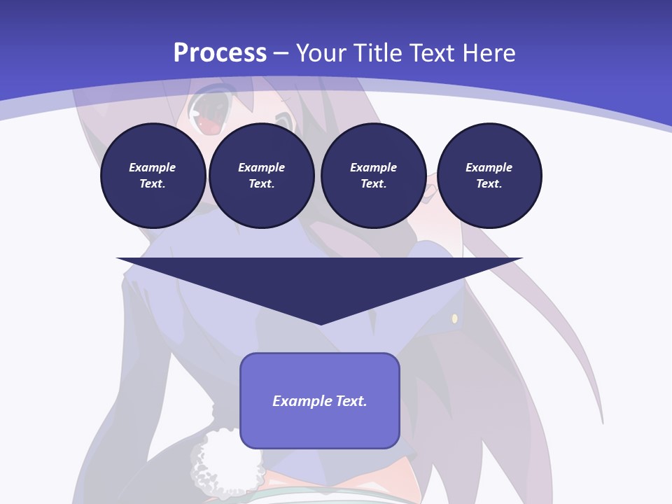 A Girl With Long Hair And A Blue Shirt Is Standing In Front Of A Purple PowerPoint Template