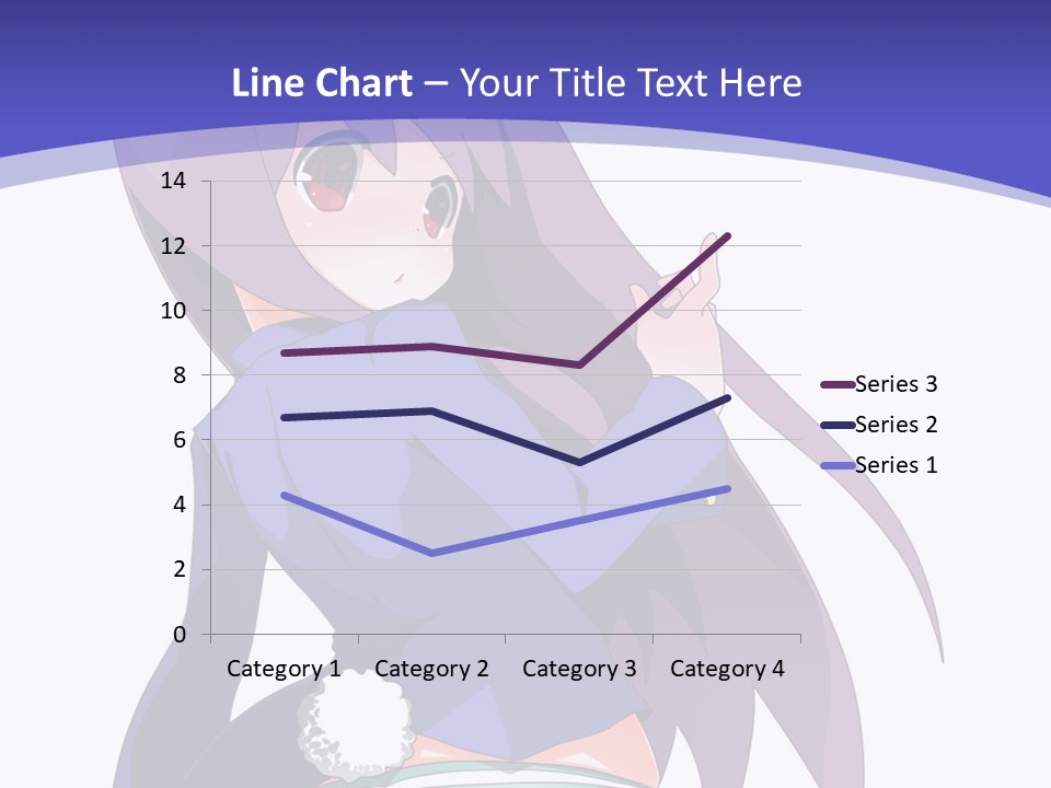 A Girl With Long Hair And A Blue Shirt Is Standing In Front Of A Purple PowerPoint Template