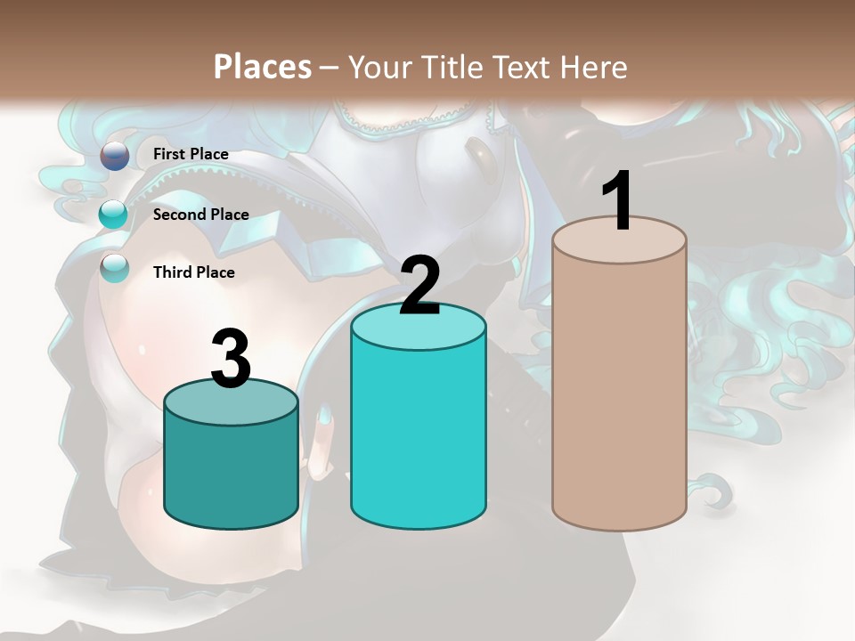 A Woman With Blue Hair And Black Stockings PowerPoint Template