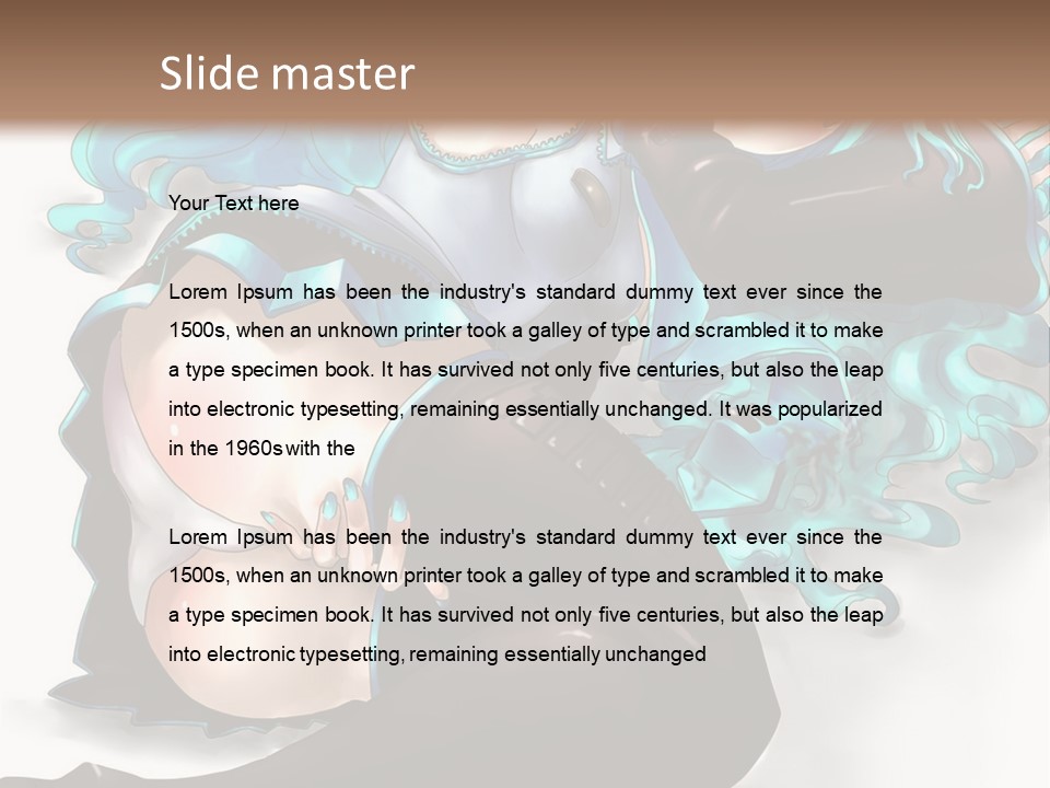 A Woman With Blue Hair And Black Stockings PowerPoint Template