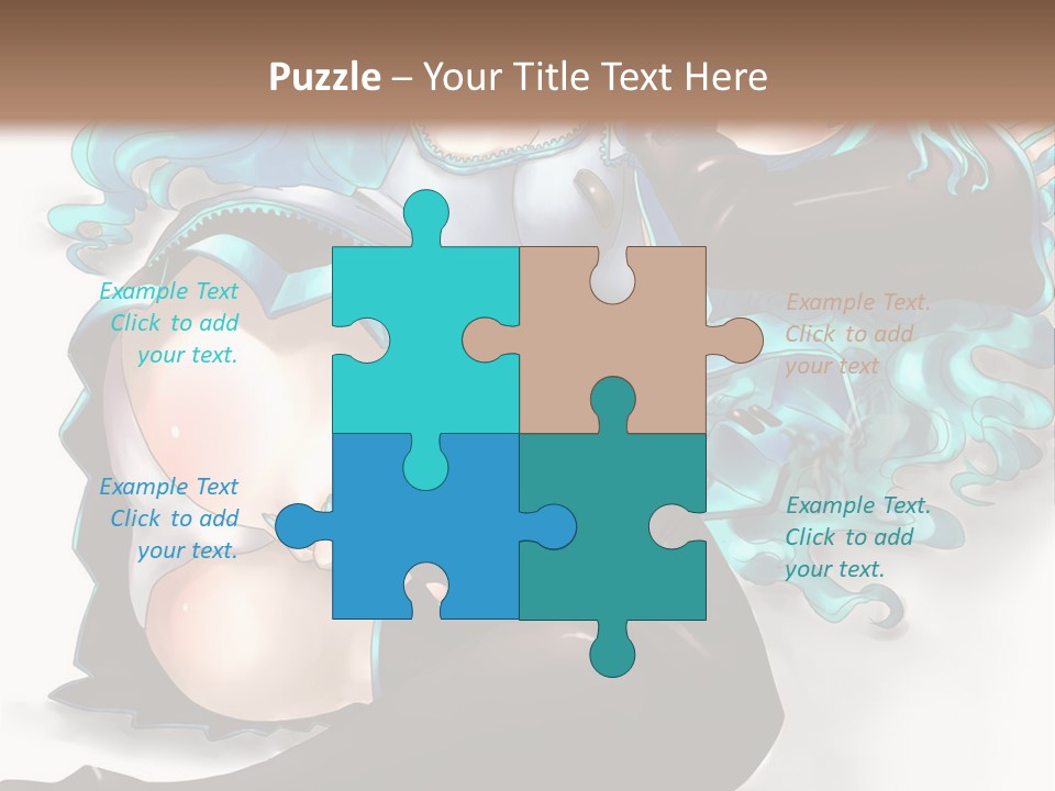 A Woman With Blue Hair And Black Stockings PowerPoint Template