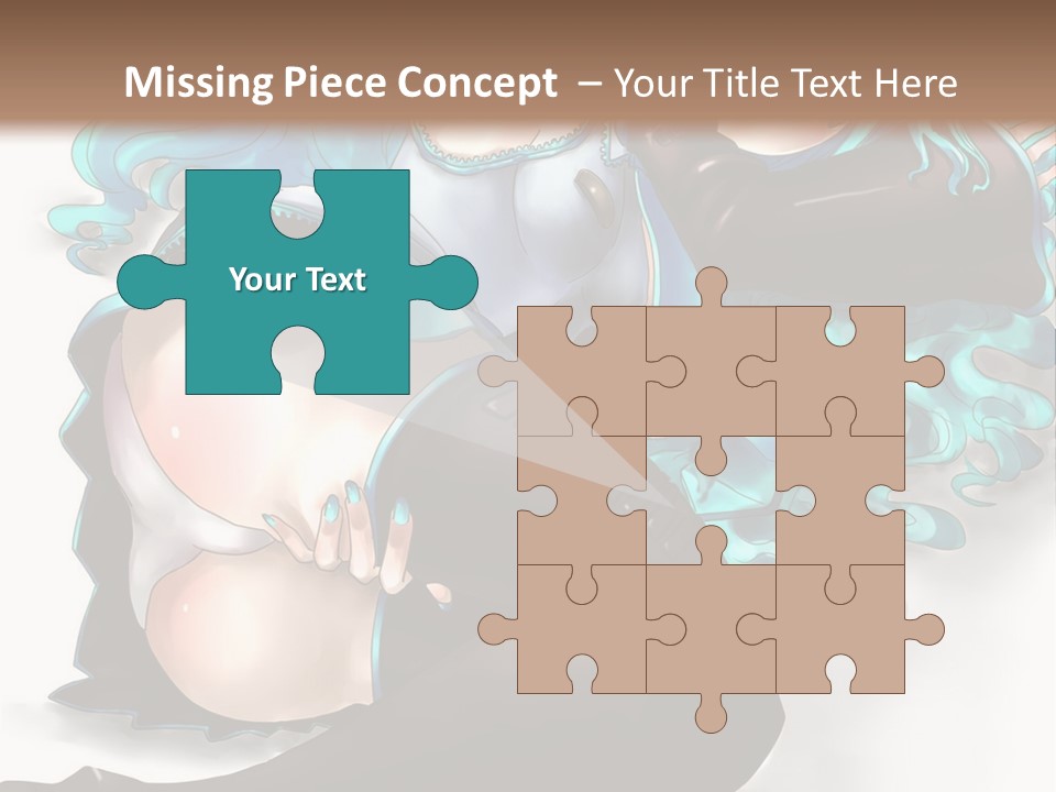 A Woman With Blue Hair And Black Stockings PowerPoint Template