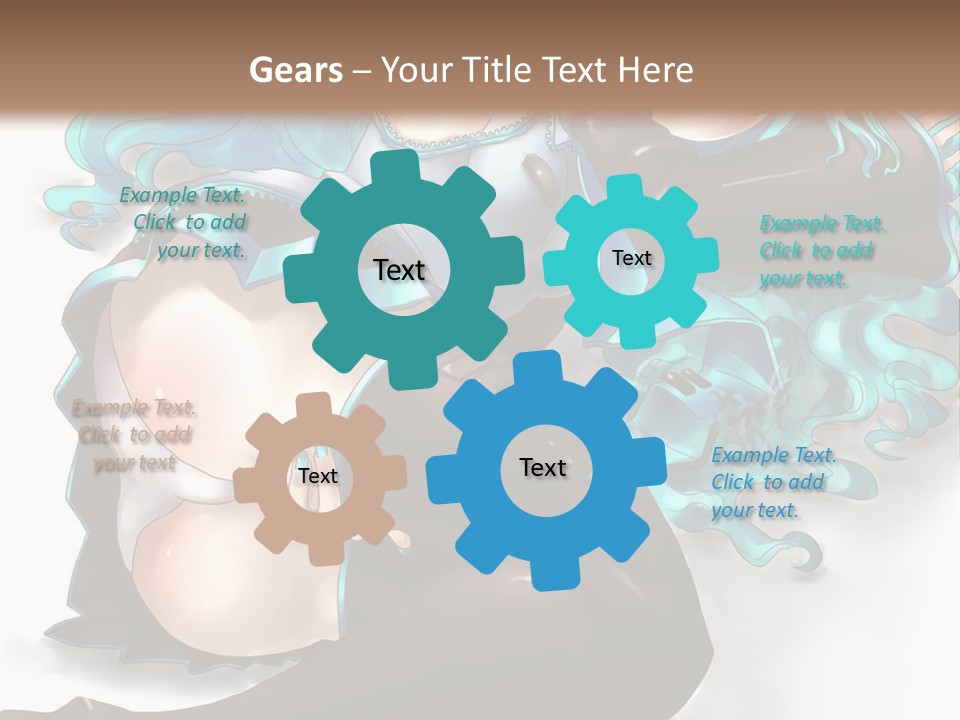 A Woman With Blue Hair And Black Stockings PowerPoint Template