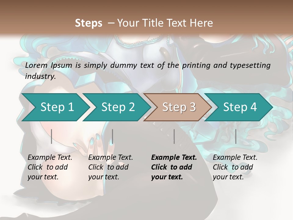 A Woman With Blue Hair And Black Stockings PowerPoint Template