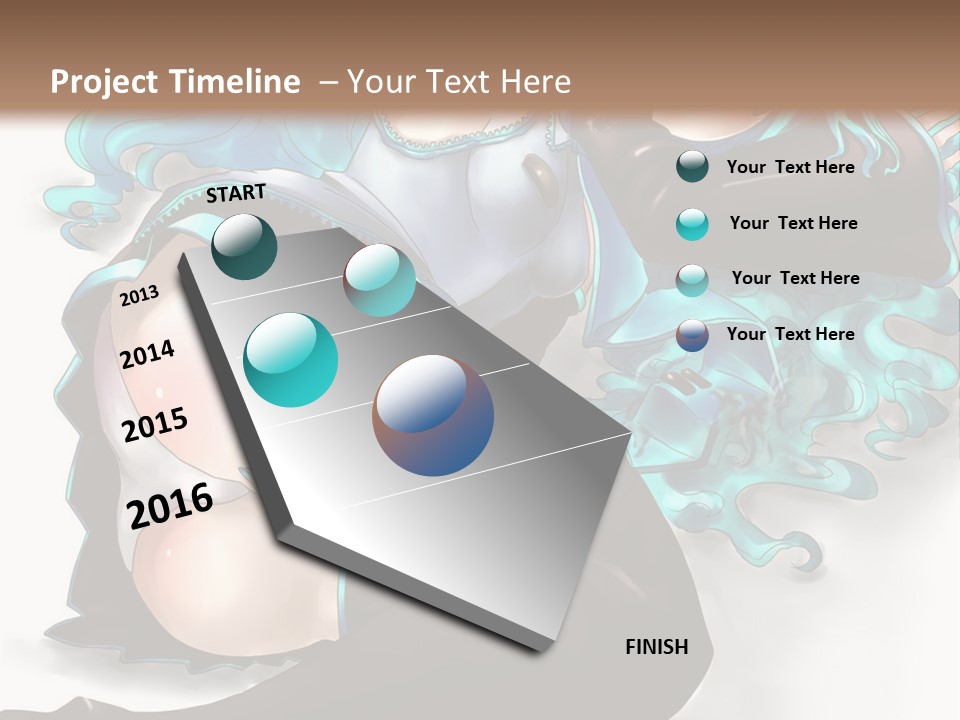 A Woman With Blue Hair And Black Stockings PowerPoint Template