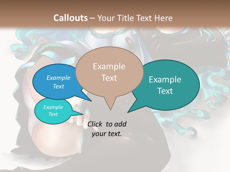 A Woman With Blue Hair And Black Stockings PowerPoint Template