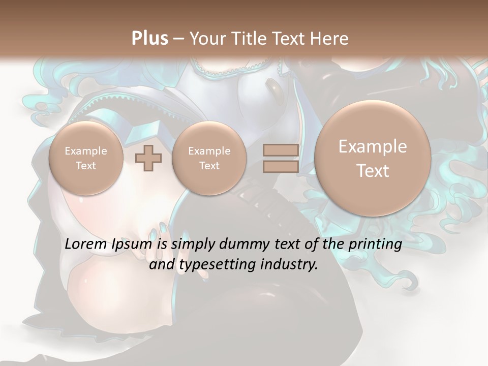 A Woman With Blue Hair And Black Stockings PowerPoint Template