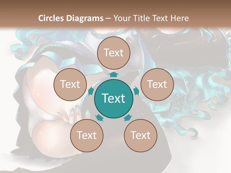 A Woman With Blue Hair And Black Stockings PowerPoint Template