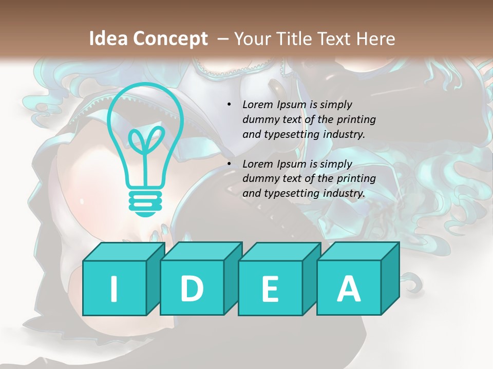 A Woman With Blue Hair And Black Stockings PowerPoint Template