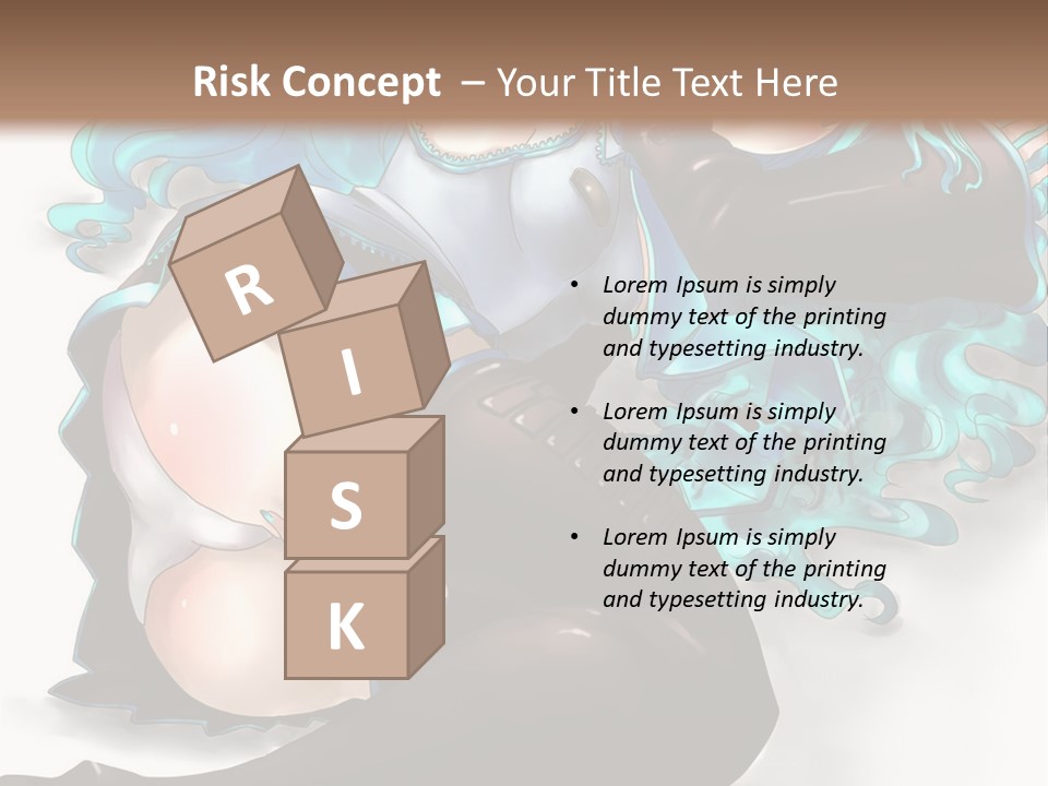 A Woman With Blue Hair And Black Stockings PowerPoint Template