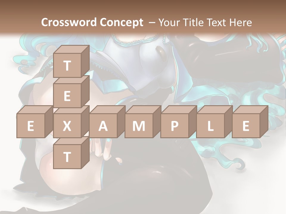 A Woman With Blue Hair And Black Stockings PowerPoint Template