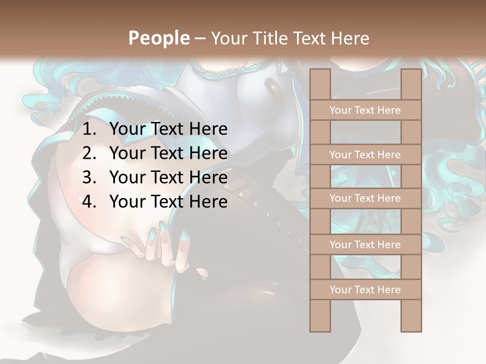 A Woman With Blue Hair And Black Stockings PowerPoint Template