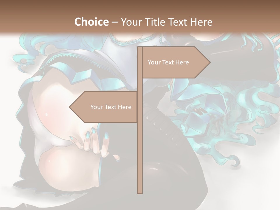 A Woman With Blue Hair And Black Stockings PowerPoint Template