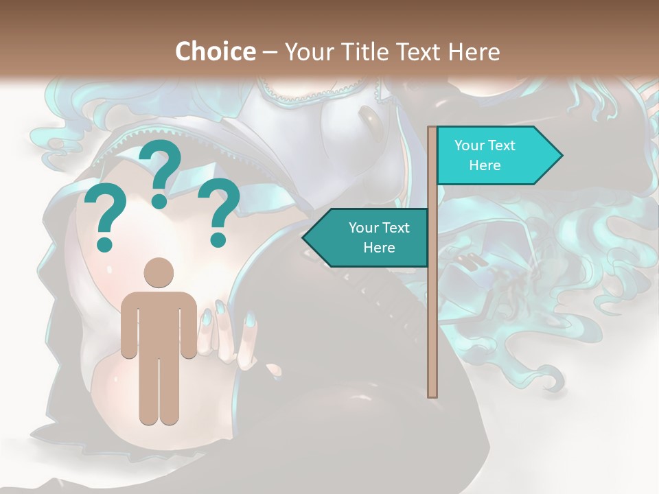 A Woman With Blue Hair And Black Stockings PowerPoint Template