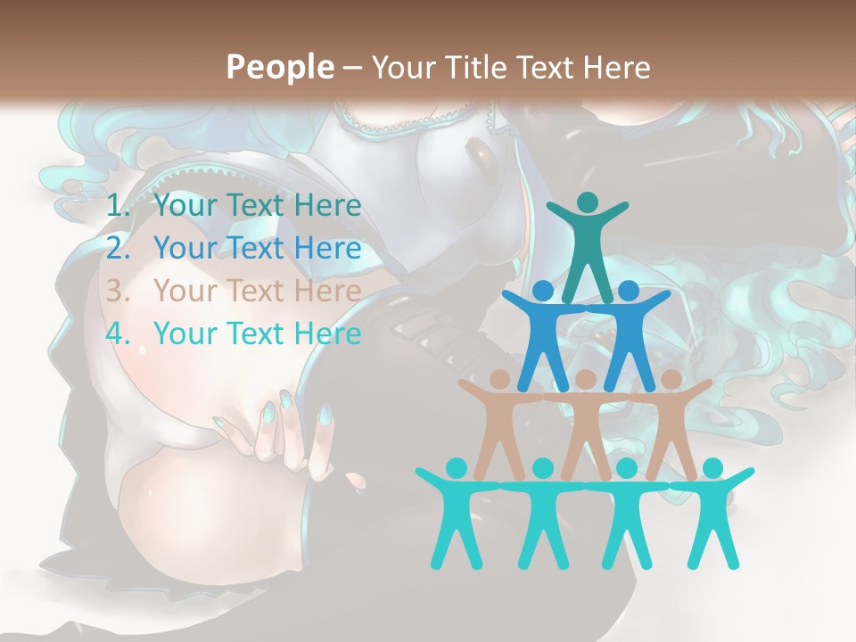 A Woman With Blue Hair And Black Stockings PowerPoint Template