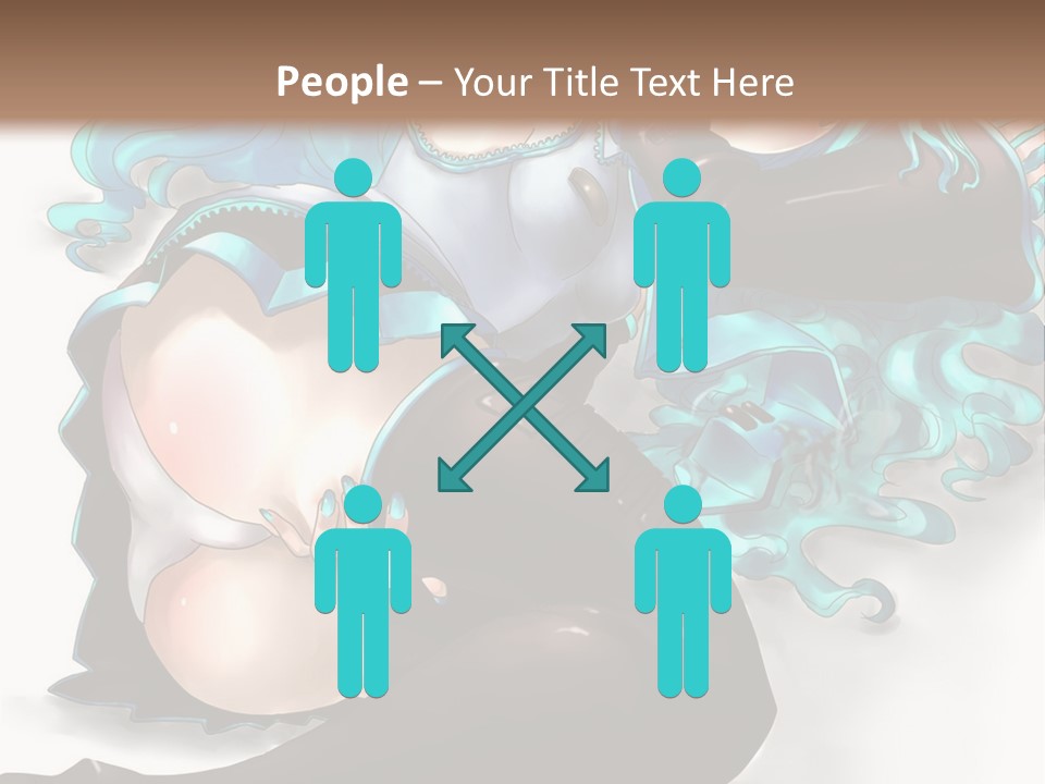 A Woman With Blue Hair And Black Stockings PowerPoint Template