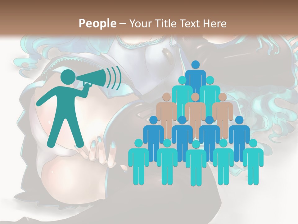 A Woman With Blue Hair And Black Stockings PowerPoint Template