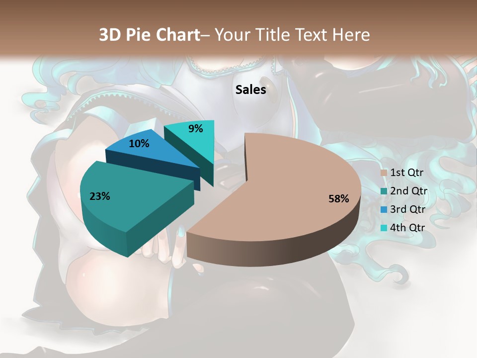 A Woman With Blue Hair And Black Stockings PowerPoint Template