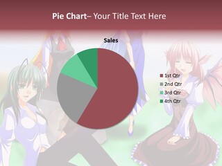 A Group Of Anime Girls Sitting Next To Each Other PowerPoint Template