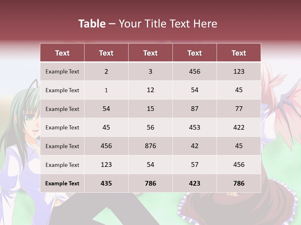 A Group Of Anime Girls Sitting Next To Each Other PowerPoint Template