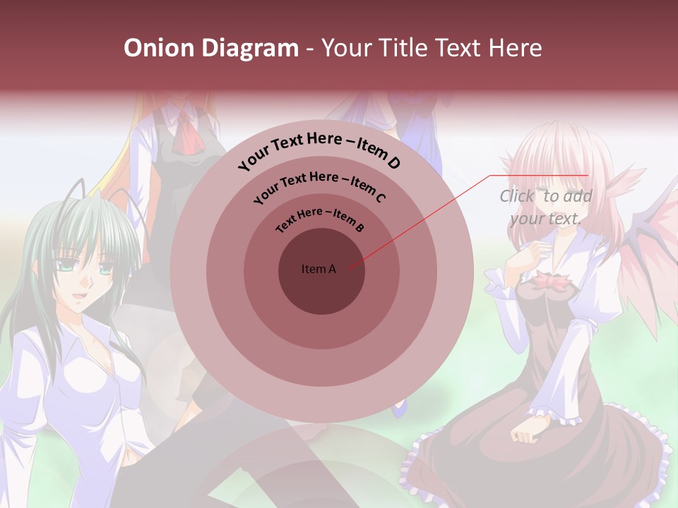 A Group Of Anime Girls Sitting Next To Each Other PowerPoint Template