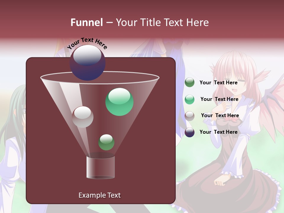 A Group Of Anime Girls Sitting Next To Each Other PowerPoint Template