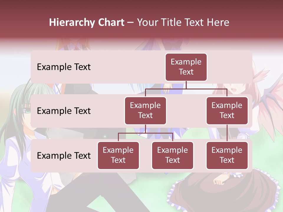 A Group Of Anime Girls Sitting Next To Each Other PowerPoint Template