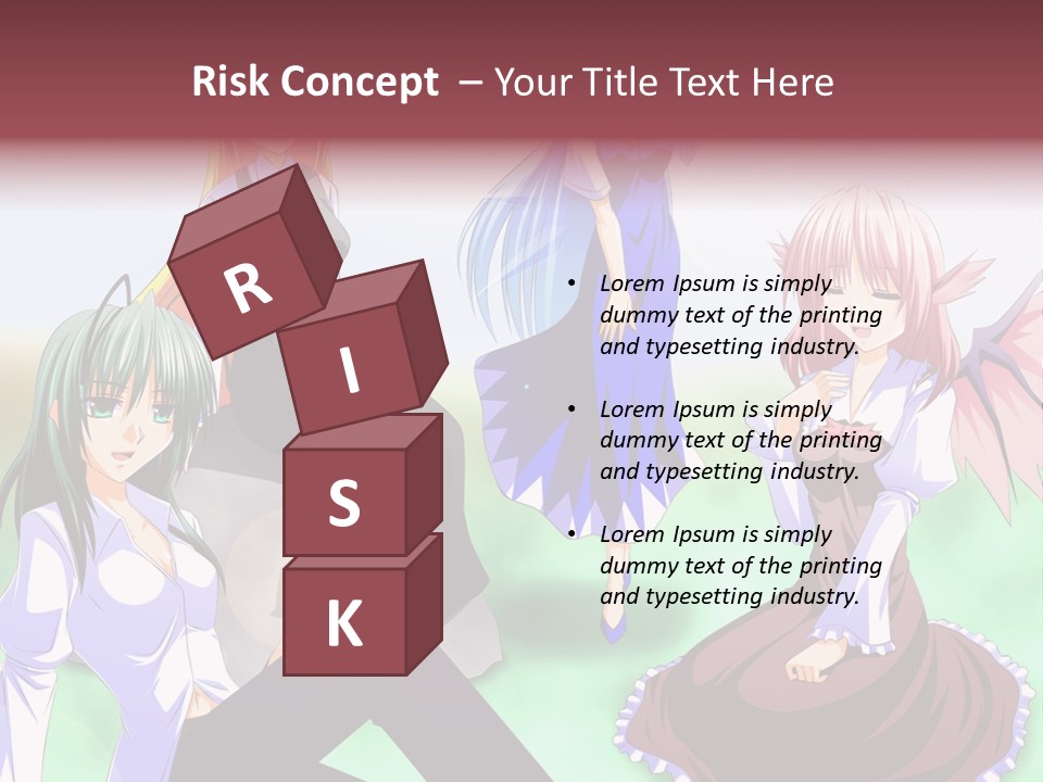 A Group Of Anime Girls Sitting Next To Each Other PowerPoint Template