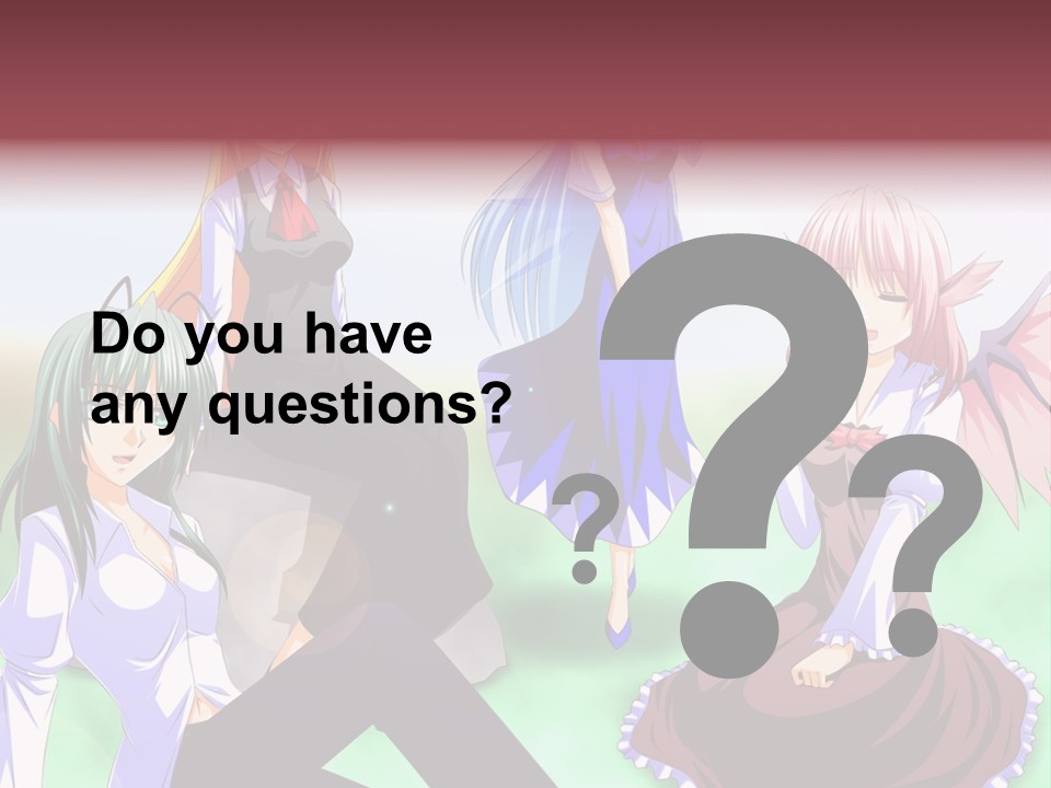 A Group Of Anime Girls Sitting Next To Each Other PowerPoint Template