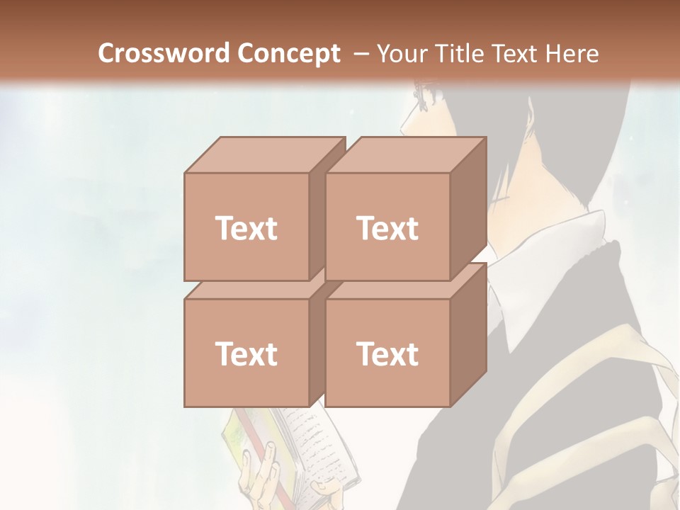 A Man Is Reading A Book In Front Of A Wall PowerPoint Template