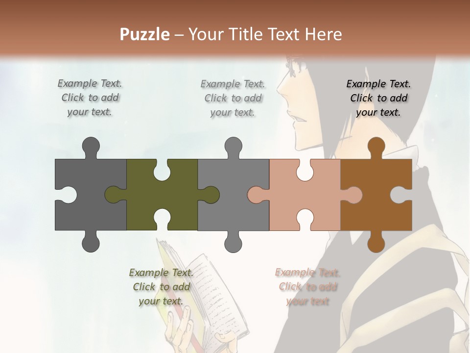 A Man Is Reading A Book In Front Of A Wall PowerPoint Template