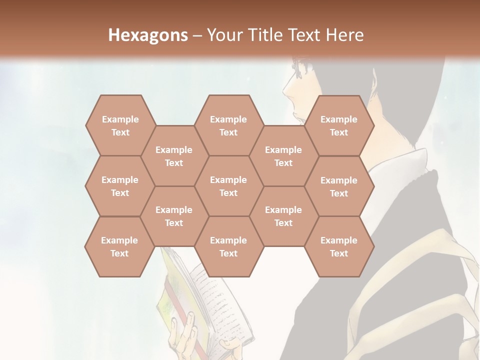 A Man Is Reading A Book In Front Of A Wall PowerPoint Template