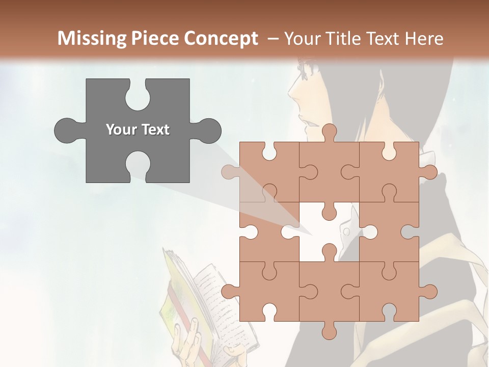 A Man Is Reading A Book In Front Of A Wall PowerPoint Template