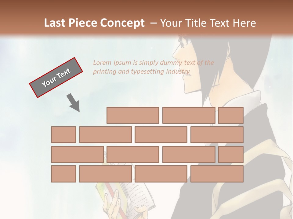 A Man Is Reading A Book In Front Of A Wall PowerPoint Template