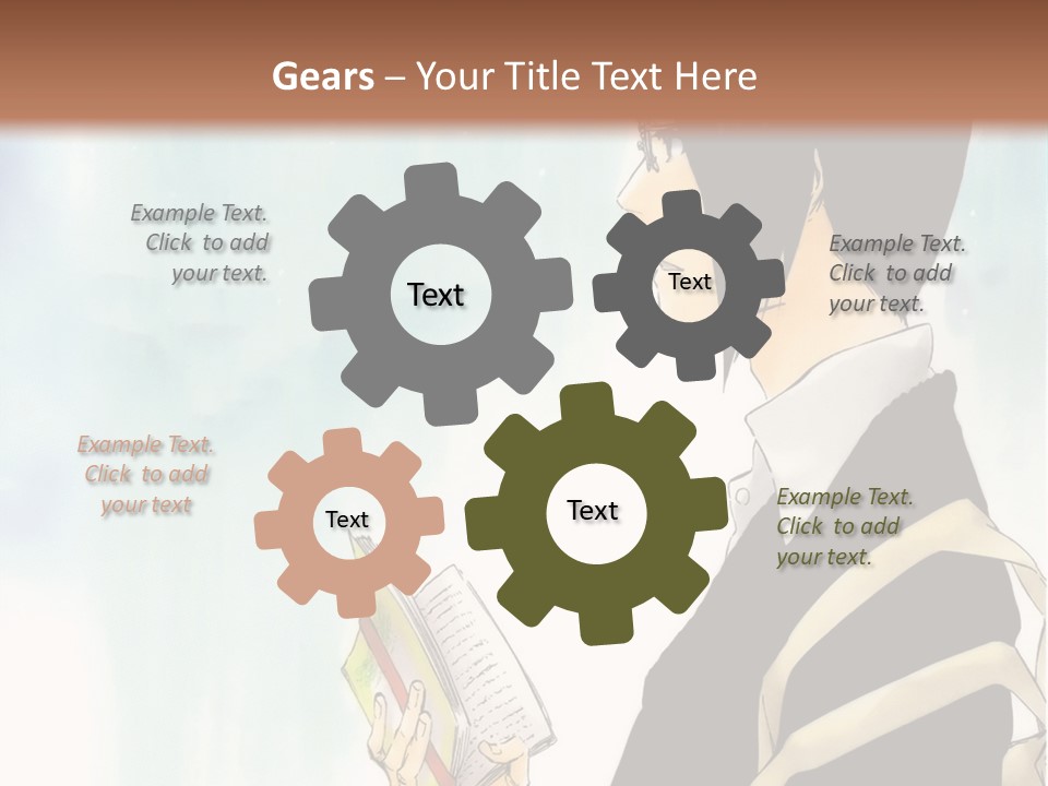 A Man Is Reading A Book In Front Of A Wall PowerPoint Template