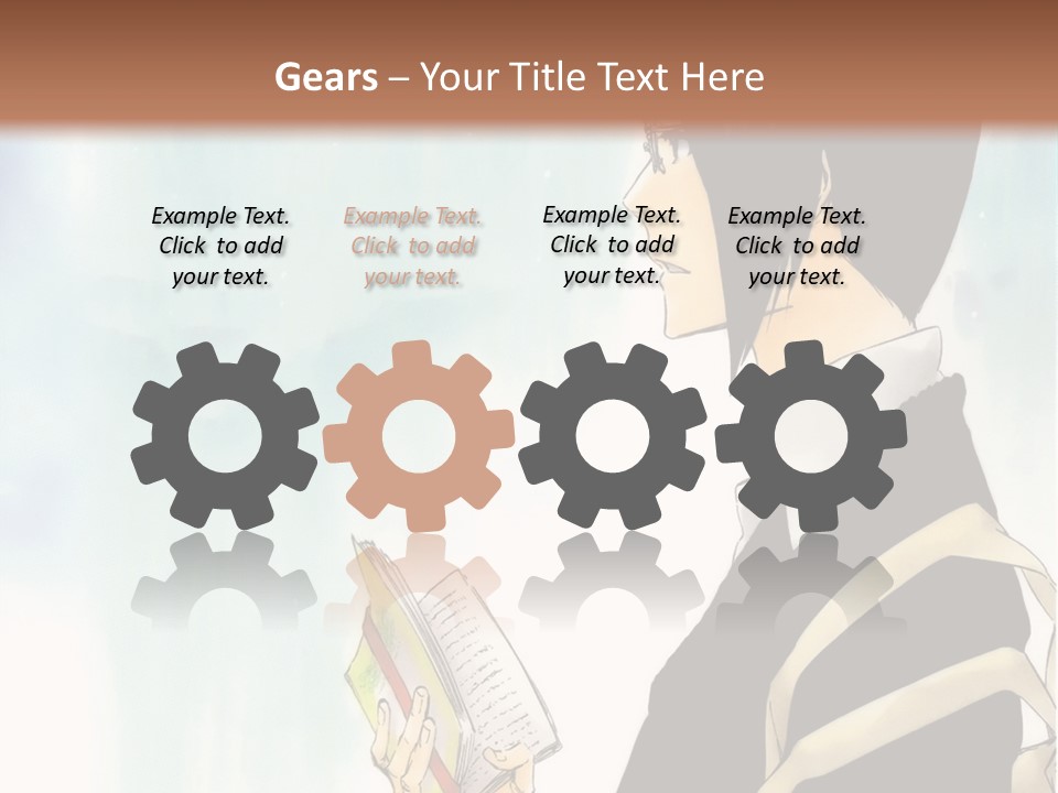 A Man Is Reading A Book In Front Of A Wall PowerPoint Template