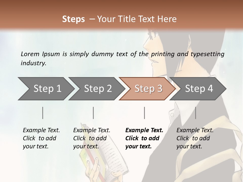 A Man Is Reading A Book In Front Of A Wall PowerPoint Template