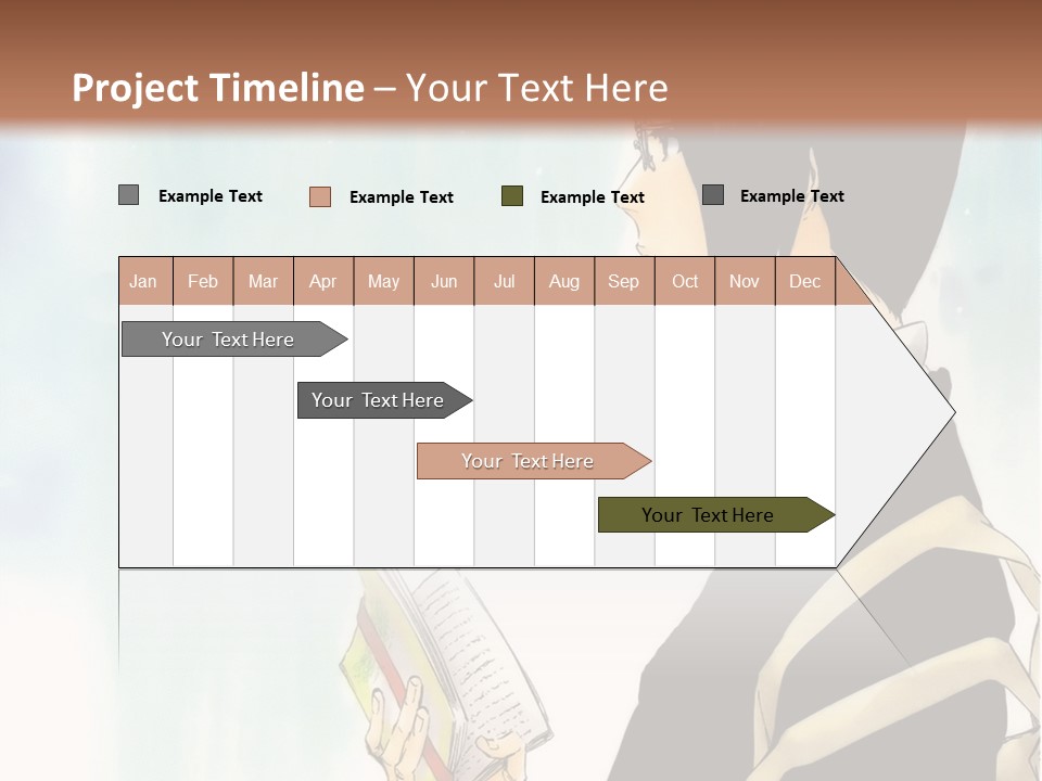 A Man Is Reading A Book In Front Of A Wall PowerPoint Template