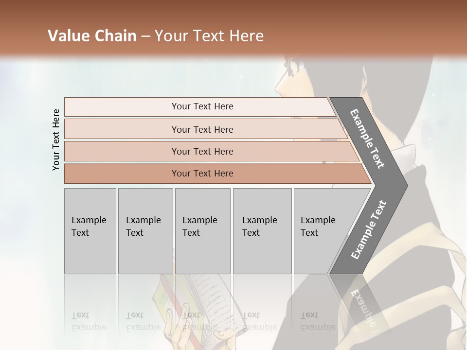 A Man Is Reading A Book In Front Of A Wall PowerPoint Template