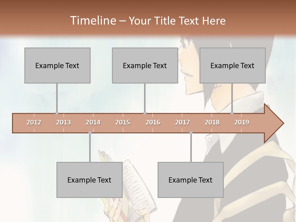 A Man Is Reading A Book In Front Of A Wall PowerPoint Template
