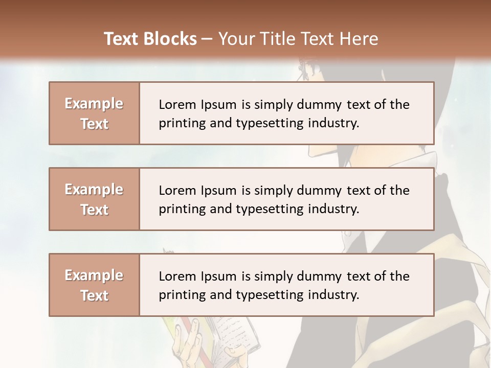 A Man Is Reading A Book In Front Of A Wall PowerPoint Template