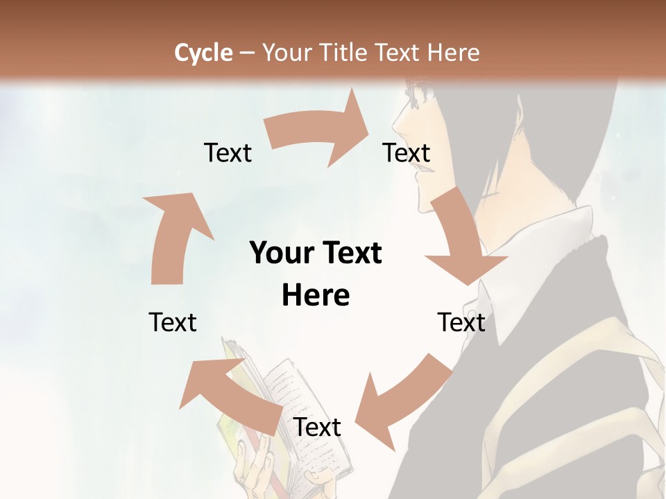 A Man Is Reading A Book In Front Of A Wall PowerPoint Template