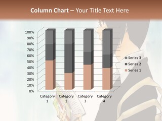 A Man Is Reading A Book In Front Of A Wall PowerPoint Template