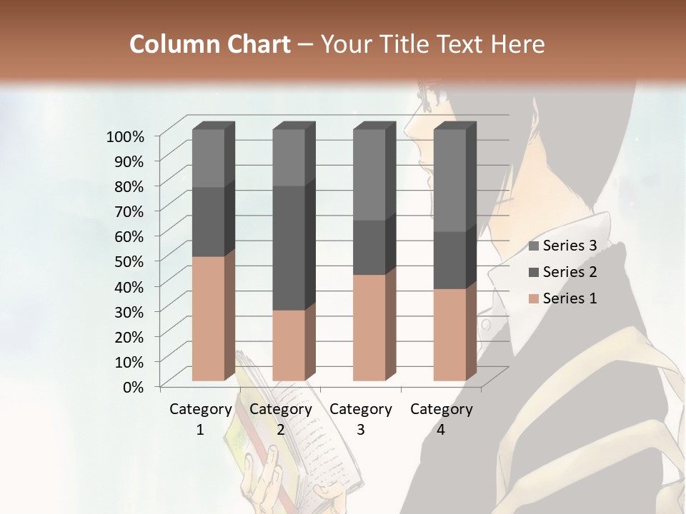 A Man Is Reading A Book In Front Of A Wall PowerPoint Template