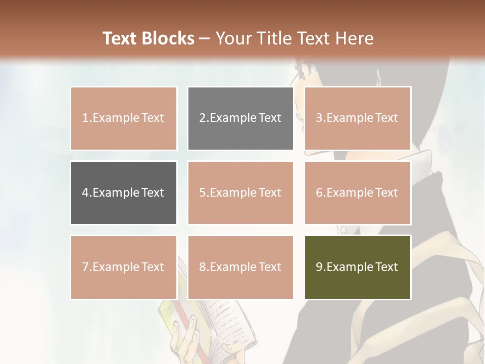 A Man Is Reading A Book In Front Of A Wall PowerPoint Template