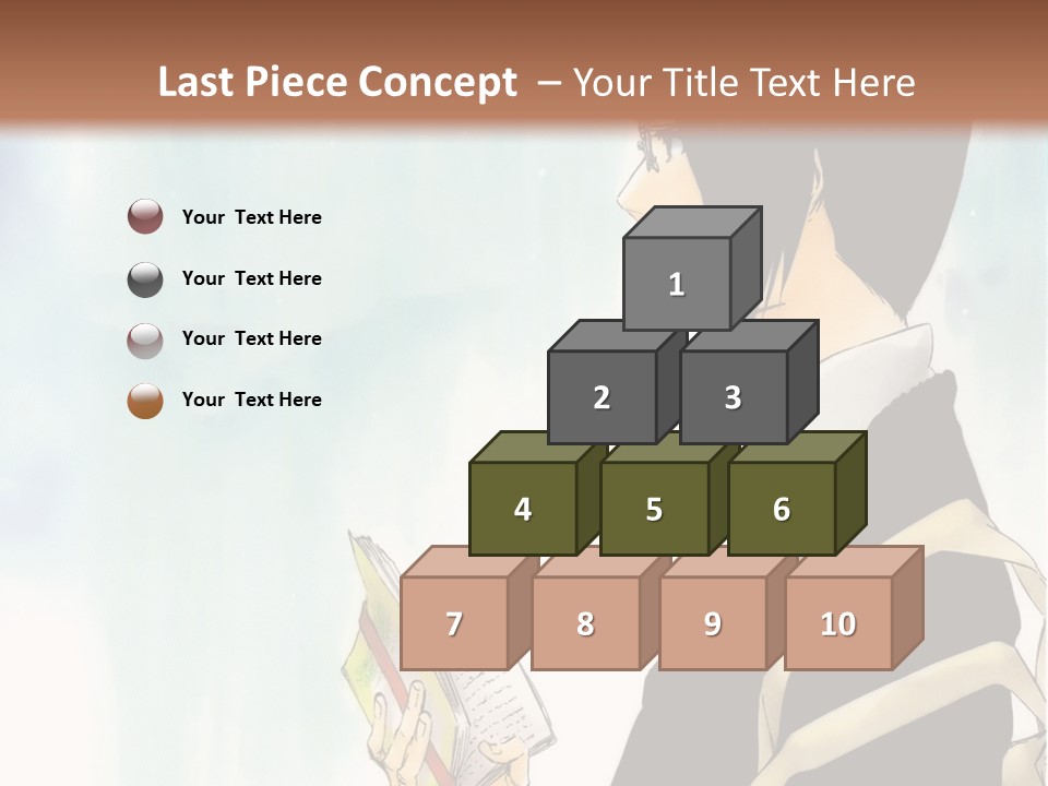 A Man Is Reading A Book In Front Of A Wall PowerPoint Template